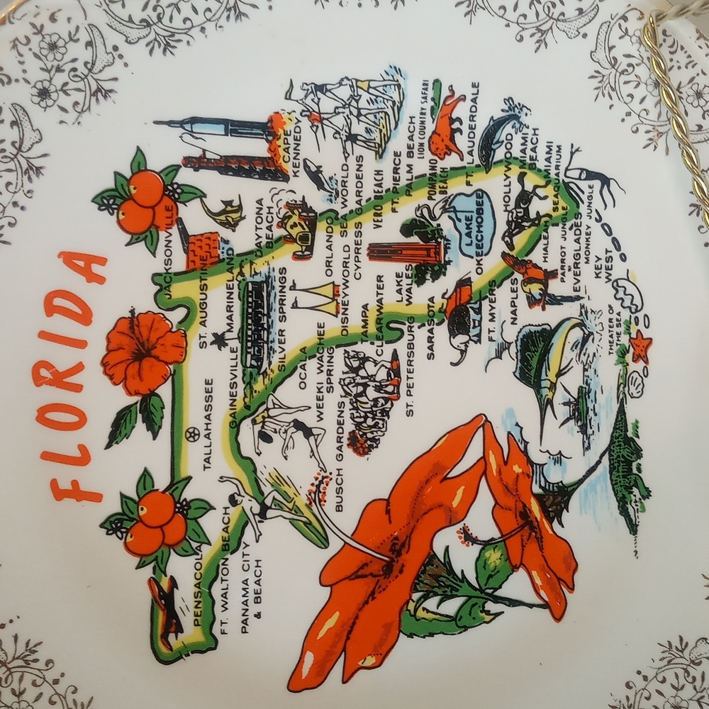 Vintage Souvenir Plate-USA-Florida - Picture 2 of 4